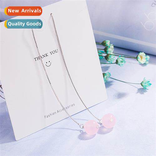 n natural pink crystal earrings female natural hibiscus ste