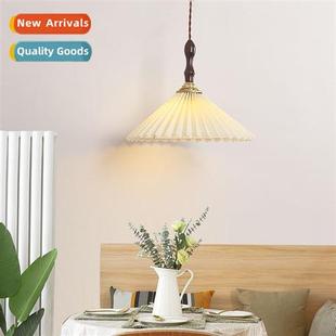 Vintage Scinavian pleated lampshade small chelier walnut Jap