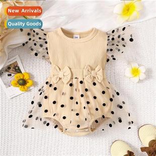 girl spring print dot polka new 2023 fall baby ins