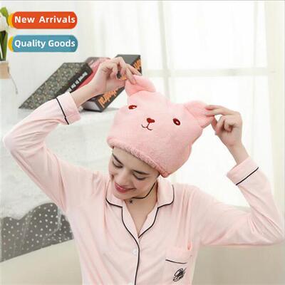Carto bear hair drying cap absorbent quick-drying head towel