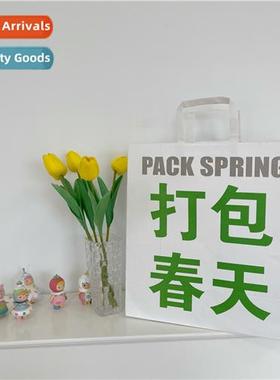Korea ins packing spring creative kraft paper bags large cap