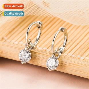 earrings female Plated ear silver temperament buckle S925