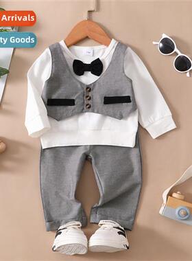Boys spring  autumn  2023 new n small gentleman fake two- lg