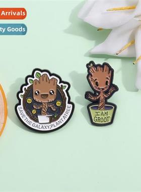 Cute movie series around  brooch persalized mini Groot shape