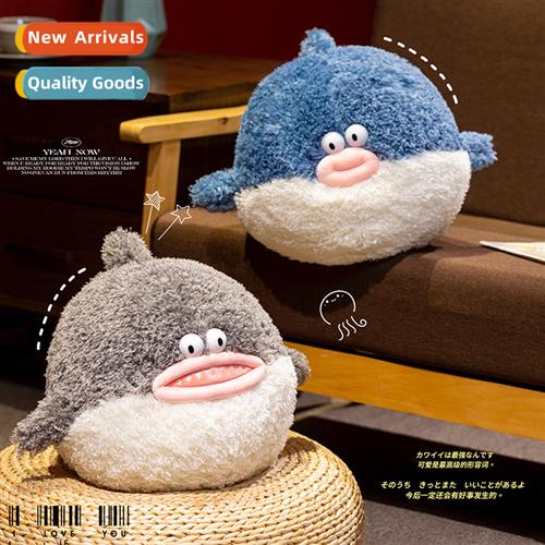 Sete doodle curly st whale pillow gray shark doll plush toy