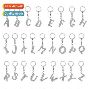 26 English letters keychain alloy wh diamd creative jewelry