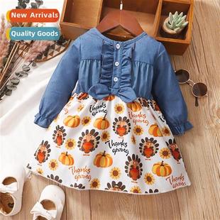 2022 new children spring denim young fall middle Girls