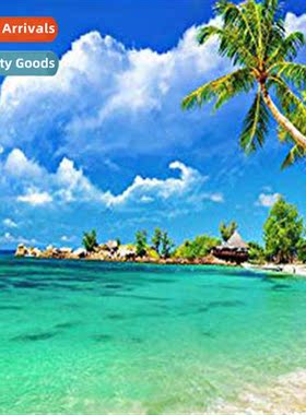 Cross Stch New DIY Seaside Cocut Tree Full Stch Hmade Thread