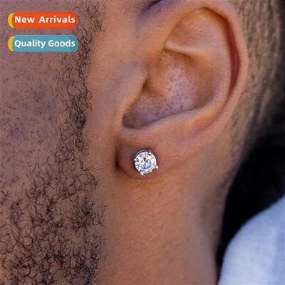classic paragraph round large zircia hip-hop earrings male s