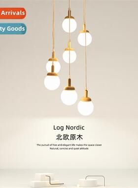 Japanese style log staircase chelier retro lt apartment simp