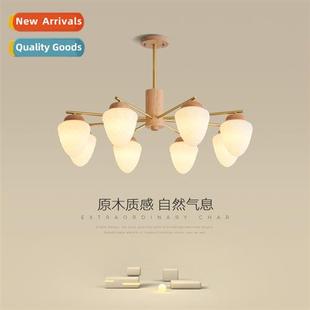 modern simple pine room wood chelier solid Living Japanese