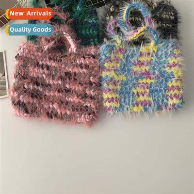 Korea Dgdaemun Designer Knting Blue Small Bag Autumn and Win