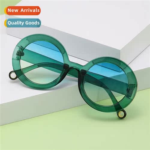 04046 fashi round frame color sunglasses 2023 men  women set