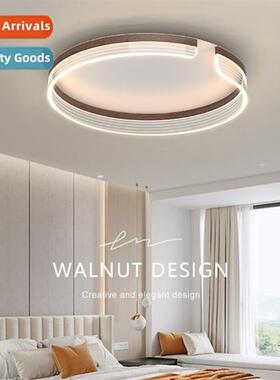 Minimalist wood grain bedroom light luxury modern led ceilin