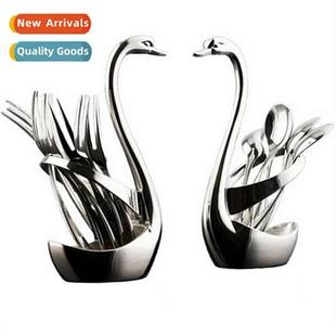 Tab Swan Spos Set Alloy Spo Pieces Creative Forks Zinc