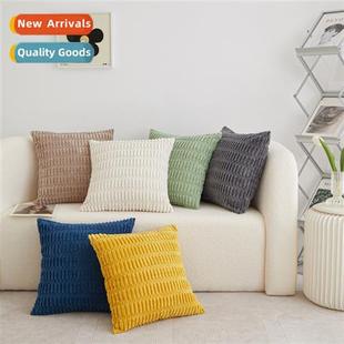 bamboo velvet vertical Autumn pillow simple strip winter