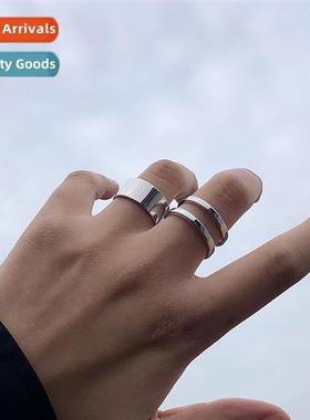 Silver-plated ring male tide light luxury simple persaly men