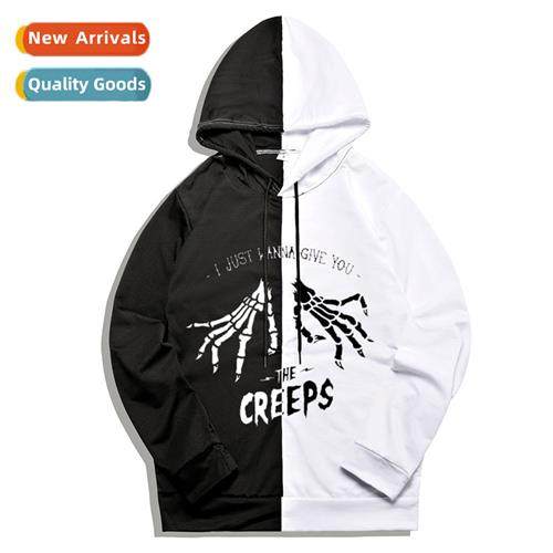 Teenagers dark Department punk style skull men  women printe