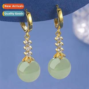lazuli jasper Hetian Simulated earrings lapis jade fem green