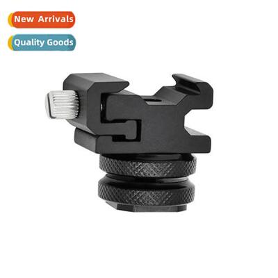 Flash Stand DSLR Camera Cold Shoe Mount Double 1/4  Shoe Scr