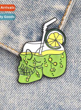 Teapot Lemade Skull Brooch Europunk Halloween Cowboy Skull A