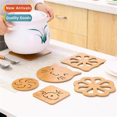 Wooden carto heat insulati mat dining table n-slip pot mat b