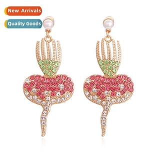 colored earrings rustic per radish style small New diamds