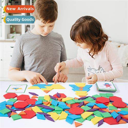 Wooden Creative Geometric Shape Puzzle Childrens Early Learn