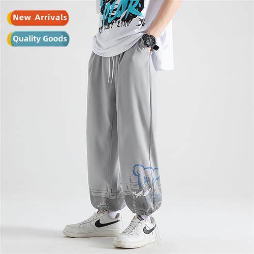 Pants mens summer casual pants thin secti   n nd  ice silk n