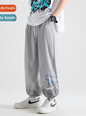 Pants mens summer casual pants thin secti   n nd  ice silk n