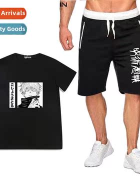 Anime Jujutsu Kaisen Spellback Battle Printed Cott Short Sle