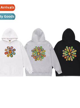 Tide BA ape head star sunflower small mkey hooded sweater lo