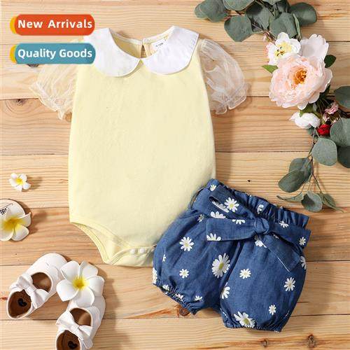 Girls spring  autumn  2021 new n solid color short-sleeved t