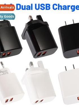 2.4A Dual USB Cell Phe Charger an Stard American Stard Brish