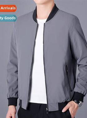 Spring  Autumn new thin secti baseball striped collar jacket