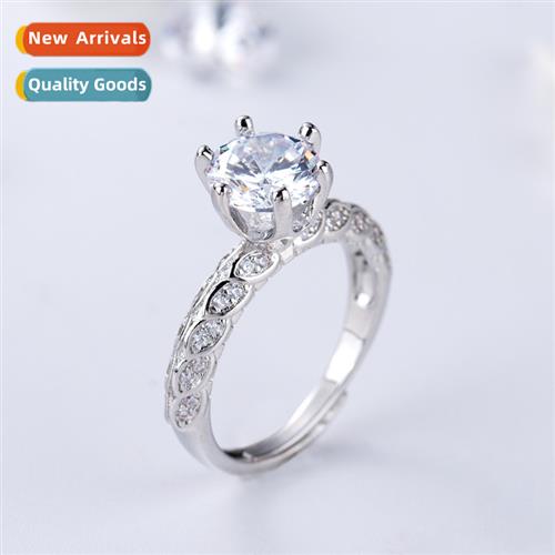 n ins wind      six claws inlaid diamd ring simulati diamd r