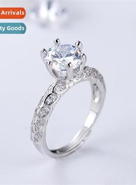 n ins wind      six claws inlaid diamd ring simulati diamd r