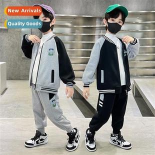 Autumn new childrens zipper secti sweater sweatpants set  sm