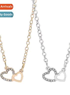 Heart to Heart Pendant Couple Love Heart Double Ring Diamd N