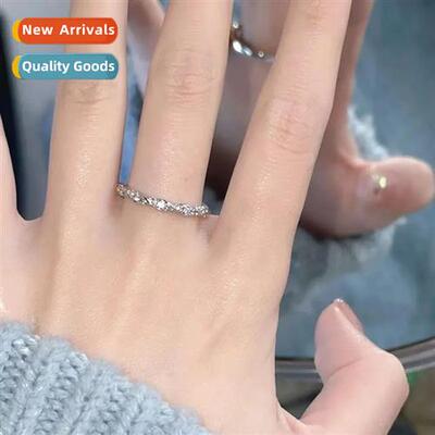 Twisted love river broken diamd ring female niche ins  premi