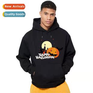 fleece Halloween printed Fashi ribbed winter hoodie fall