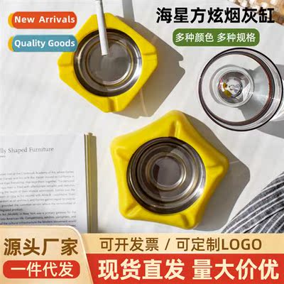 New polygal stainless steel ashtray square hotel cafe restau