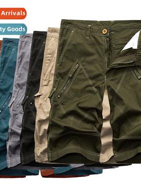 2023 Summer New Mens Euro Size Work Shorts Loose Multi-Pocke
