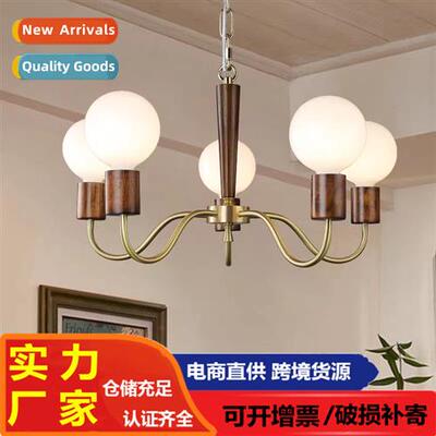 New antique brass walnut living room chelier vintage dining