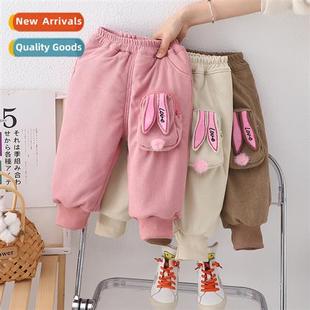 winter 2023 thickened pants chil cott fall style Girls new