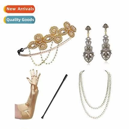 1920s gatsby Ollie Hepburn Vintage Prom Bridal Head Champagn