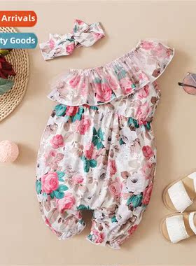 ins baby spring  fall  2022 new n baby girl flowers printed