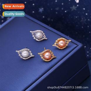 Earrings natural freshwater pearls S925 silver needle diamd