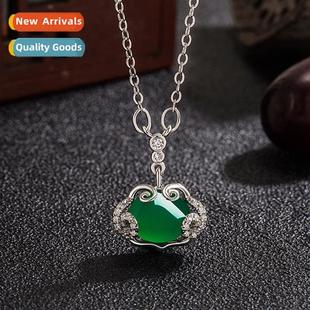 inlaid zirc lock ethnic nec peace style chalcedy Retro green