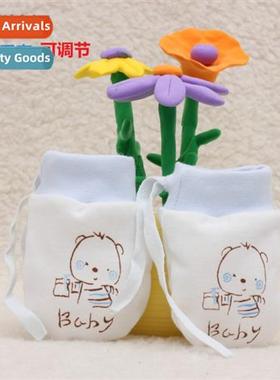 Baby physical anti-scratch cott gloves drawstring lacing bab